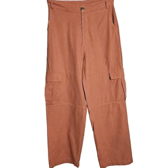 Good Luck Gem Pants - New With Tags Good Luck Gem Linen Blend High Rise Cargo Pants Women's Medium Rus